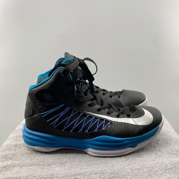 Nike Shoes Woman's Size 6 2013 Black Blue Basketball Shoes Lace Up Sneakers - Picture 4 of 16